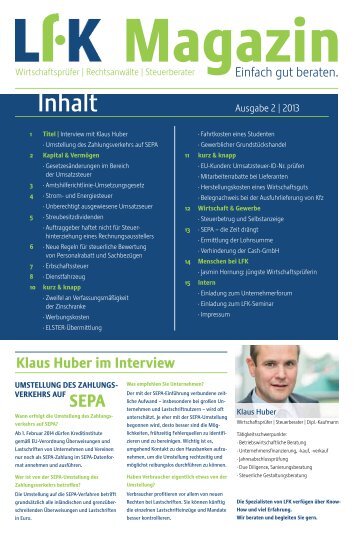 Inhalt - Limberger Fuchs Koch & Partner