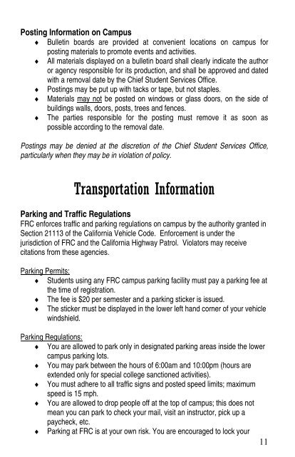 Feather River College Student Handbook & Day Planner