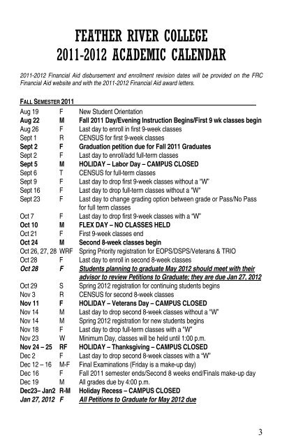 Feather River College Student Handbook & Day Planner