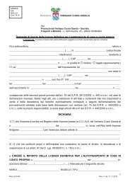 Domanda di riporto della licenza - Provincia del Verbano Cusio ...