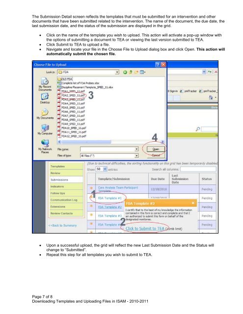 Downloading Templates and Uploading Files in ISAM - TEA - Home ...