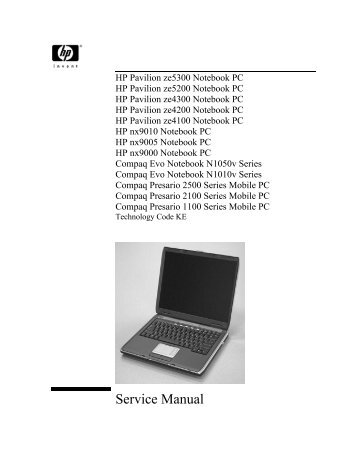 Service manual for HP pavilion laptops