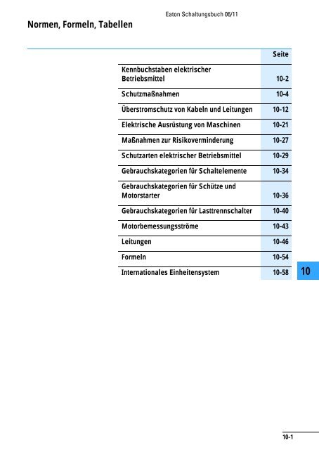 Normen, Formeln, Tabellen - Moeller