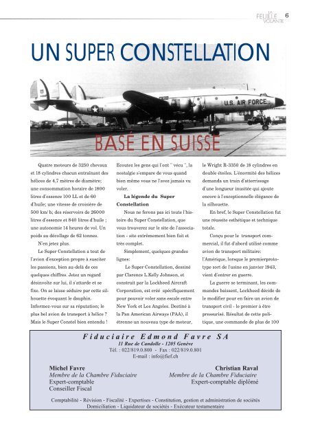 SUPER CONSTELLATION - Aeroclub de GenÃ¨ve