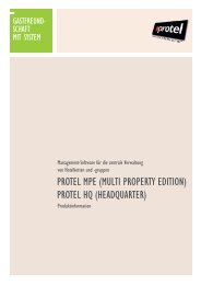 Protel MPe (Multi ProPertY edition) Protel HQ (HeadQuarter)