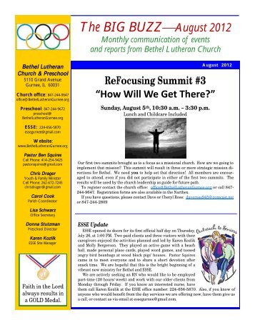 The BIG BUZZ—August 2012 - Bethel Lutheran Church