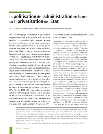 La politisationde l'administrationen France ou la ... - TÃ©lescope