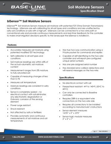 biSensor Soil Moisture Sensor Technical ... - Baseline Systems
