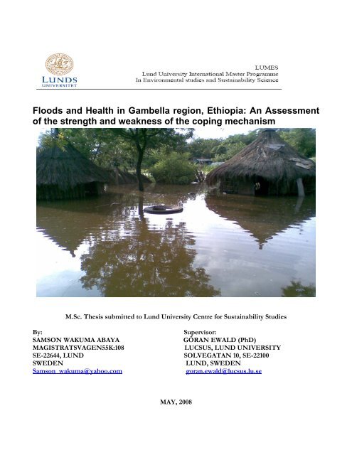 Floods and Health in Gambella region, Ethiopia: An ... - lumes