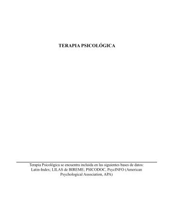 TERAPIA PSICOLÓGICA - ResearchGate