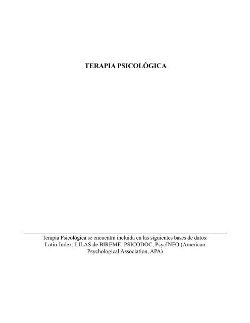 TERAPIA PSICOLÓGICA - ResearchGate