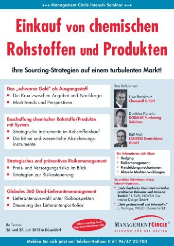 Seminar: Einkauf von chemischen Rohstoffen und Produkten ...