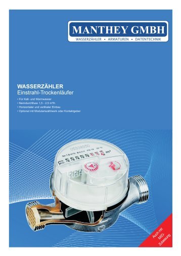 WASSERZÄHLER Einstrahl-Trockenläufer - Manthey GmbH