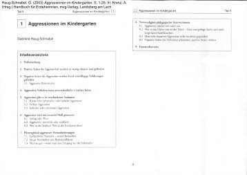 Aggressionen im Kindergarten. S. 1-25. In - Forschungsgruppe ...