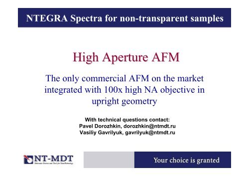 NTEGRA spectra: Cutting edge of molecular sciences - NT-MDT