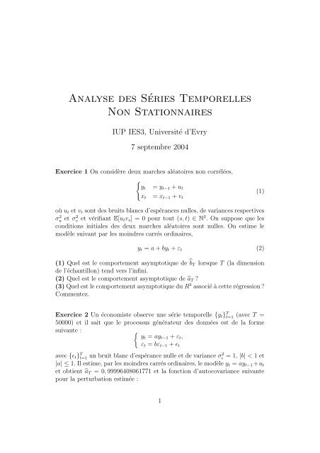 Analyse des SÃ©ries Temporelles Non Stationnaires - Dynare