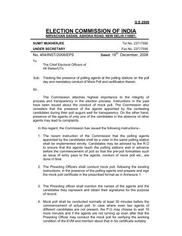 Mock Poll and certification - Election Commission of India