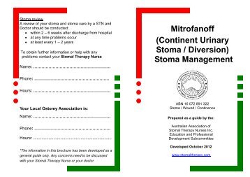 Mitrofanoff Management - Australian Association of Stomal Therapy ...