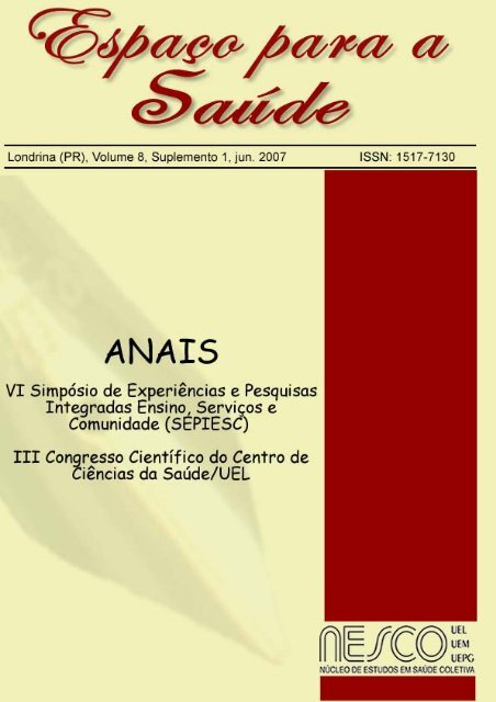 Volume 8 - suplemento 1 - Junho de 2007 (ANAIS do VI SEPIESC)