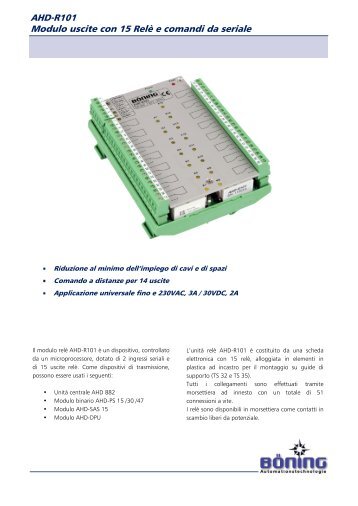 AHD-R101 Modulo uscite con 15 Relè e comandi da seriale