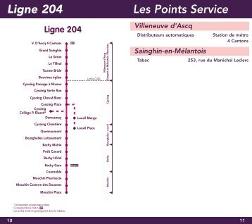 Les Points Service Ligne 204 - Transpole