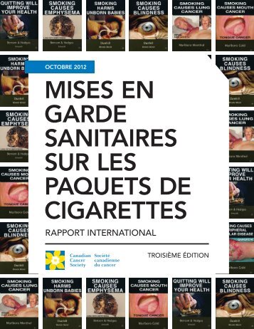 Mises en garde sanitaires sur les paquets de cigarettes : Rapport ...