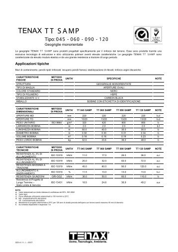 Scheda tecnica TENAX TT 045 060 090 120 SAMP - Infobuild