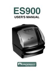 ES900 Manual - Acroprint