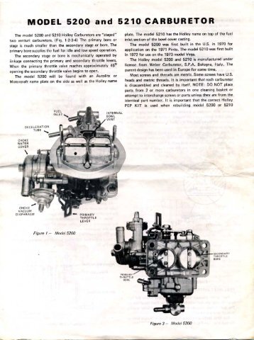 Holley 5200 carburetor manuals - TheSamba.com