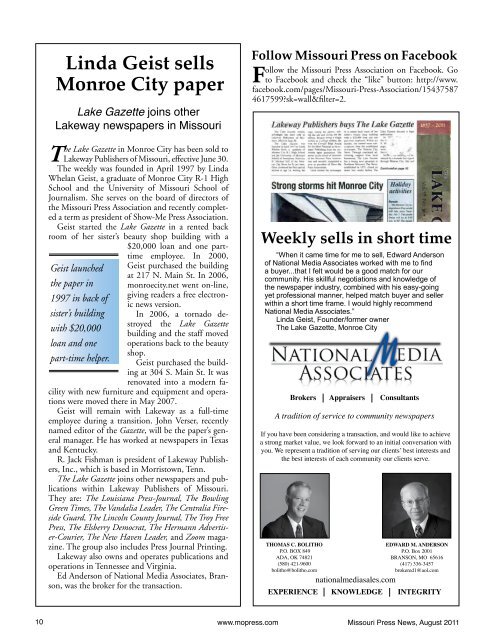 2011 Newspaper Hall of Fame Inductees - Missouri Press Association