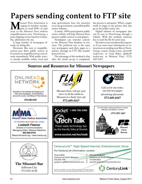 2011 Newspaper Hall of Fame Inductees - Missouri Press Association