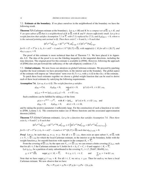 on carleman estimates for elliptic and parabolic operators ...