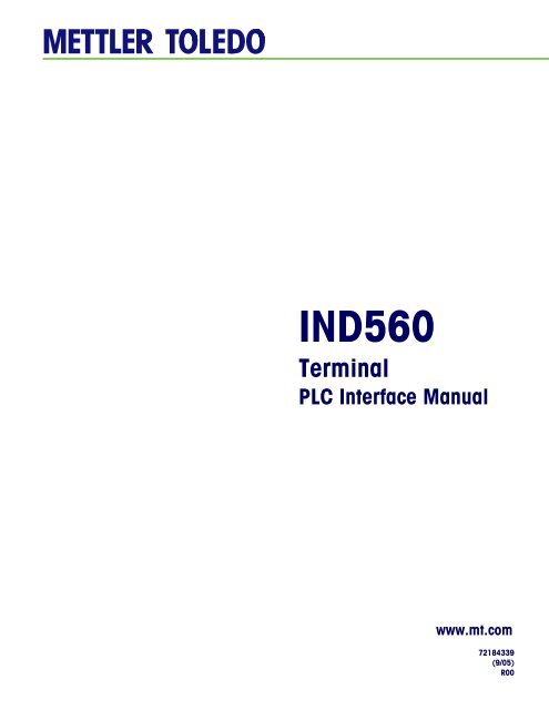 IND560 PLC Interface Manual - Mettler Toledo