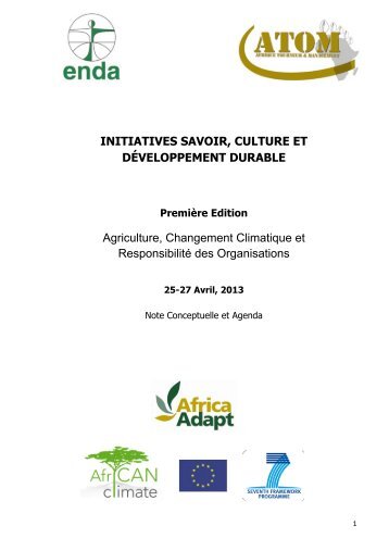 Note Conceptuele & AGENDA-24Avril - Africa Adapt