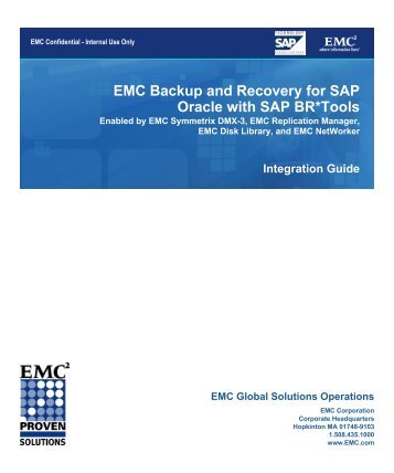 EMC Backup and Recovery for SAP Oracle and SAP BRTools ...