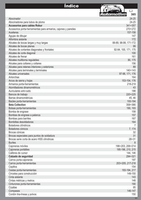 Catalogo de Herramientas Beta Tools - SEYSU Hidraulica SL