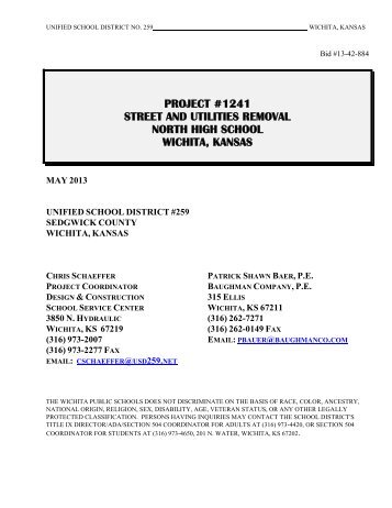 project #1241 street and utilities removal north high school wichita ...