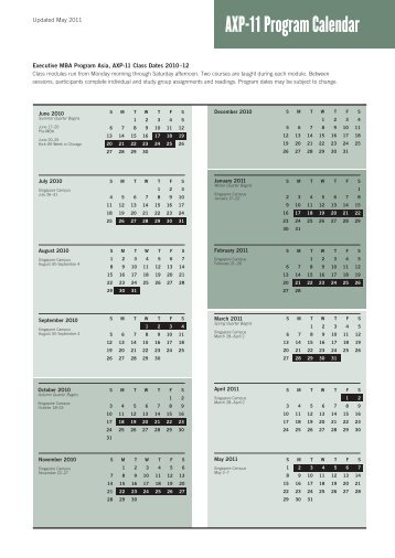 AXP-11 Program Calendar - Chicago Booth Portal