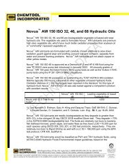 Novus AW 150 ISO 32, 46, and 68 Hydraulic Oils - Chemtool