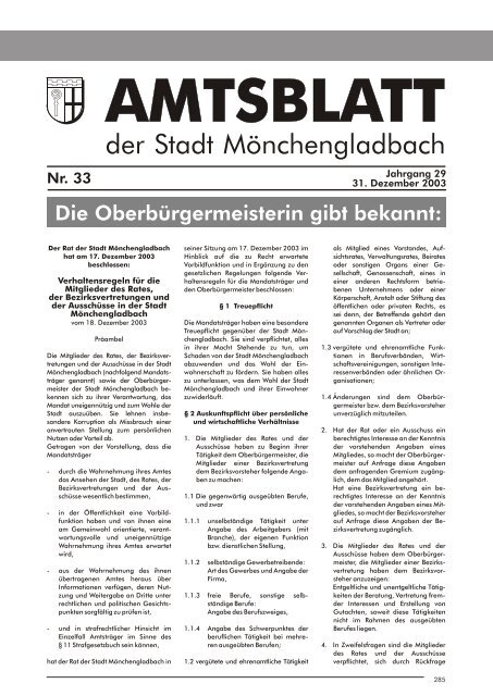 AMTSBLATT - Stadt Mönchengladbach