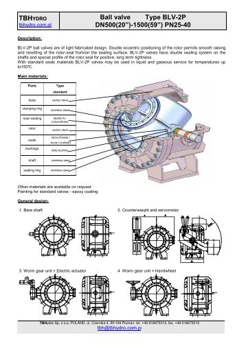 TBH Ball valve Type BLV-2P DN500(20â)-1500(59â) PN25-40