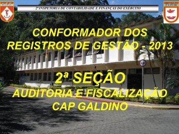 Conformador dos Registros de GestÃ£o - 2Âª ICFEx - ExÃ©rcito Brasileiro