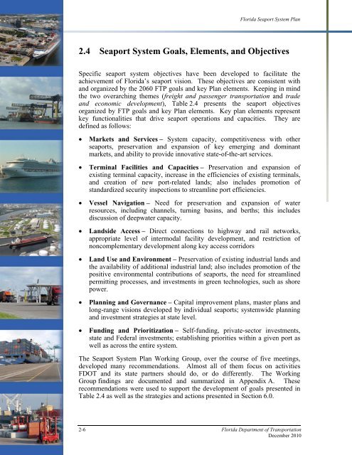 Florida Seaport System Plan - SeaCIP