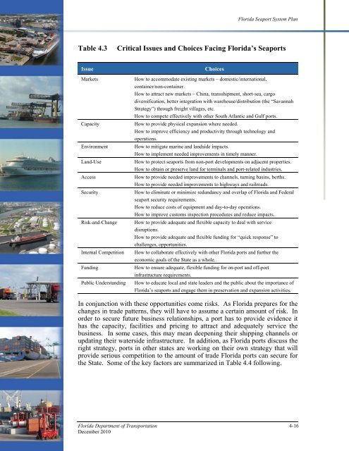 Florida Seaport System Plan - SeaCIP