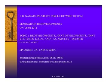 redevelopments, joint development - jb nagar cpe study circle of wirc ...