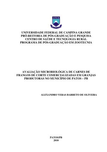 universidade federal de campina grande prÃ³ ... - Cstr.ufcg.edu.br