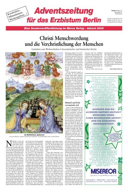 Adventszeitung - Morus Verlag