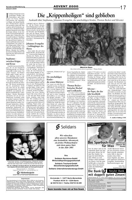 Adventszeitung - Morus Verlag