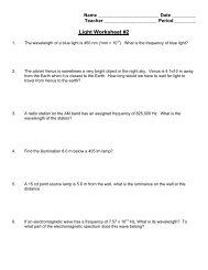 Light Worksheet