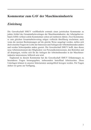 Maschinenindustrie: SMUV-Kommentar zum GAV, 2000